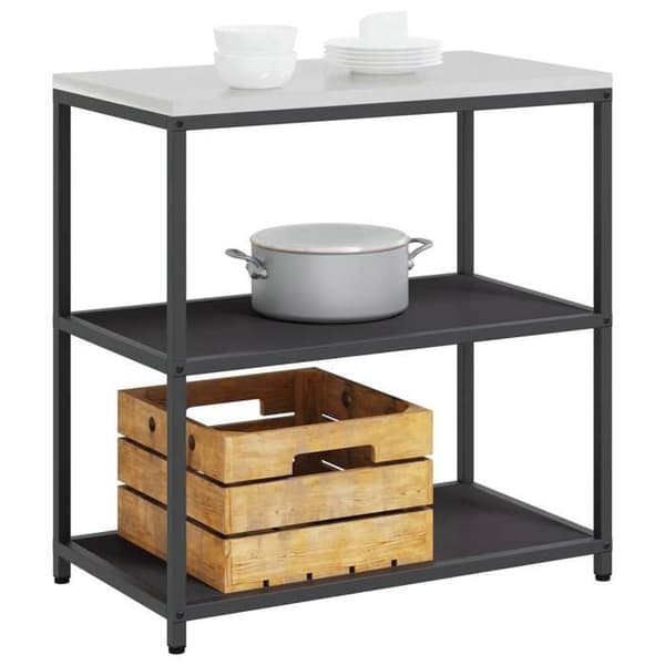 Køkkenhylde - MAISON EXCLUSIVE - HATTEM - Sort - 90x50x92 cm - Stål