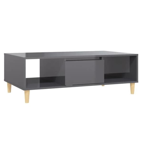 Maison Exclusive - Låg bord grå glansig 103,5x60x35 cm ingenjörsträ