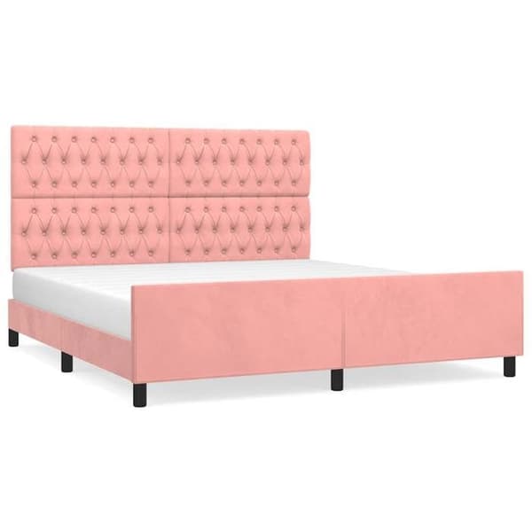 Maison Exclusive - Ilman patjaa vaaleanpunainen samettisänky Rosa (sammet)