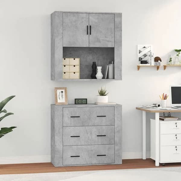 Maison Exclusive - Buffé hög Grå betong Ingenjörsträ