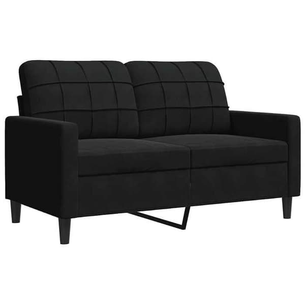 Maison Exclusive - 3 kpl:n sohvasetti tyynyillä, musta sametti