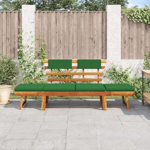 Maison Exclusive - Bænk til haven med 2-i-1 puder 190 cm Solid akacietræ