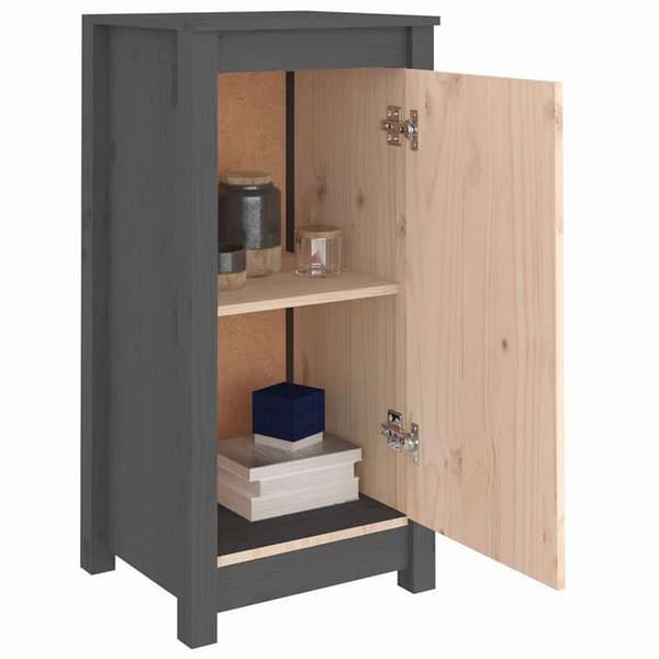 Maison Exclusive - Buffet 2 stk grå 39x35x80 cm massiv fyrretræ Grå