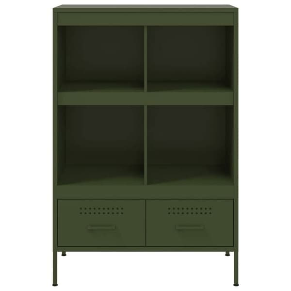 Maison Exclusive - Buffé hög olivgrön 68x39x101,5 cm stål
