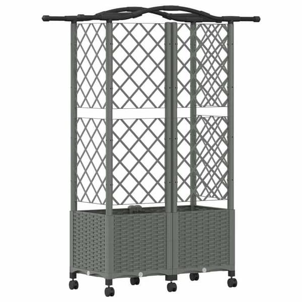 Maison Exclusive - Høj Seng med Gitter og Lys Grå Tag 122 x 40 x 144 cm PP Ljusgrått