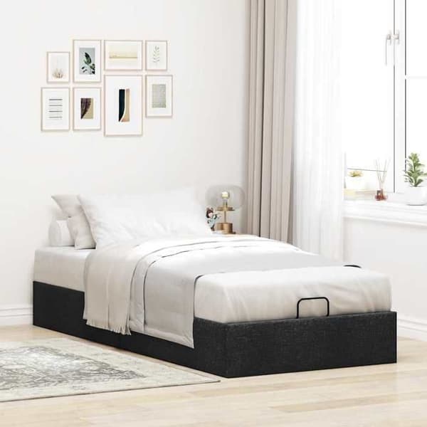 Maison Exclusive - Musta 80x200 cm kangas ilman patjaa oleva vuodekehys Svart