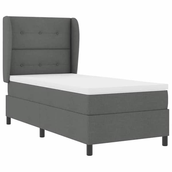 Sengestel med madras - EKSKLUSIV HUS - 80 x 200 cm - Mørkegrå - Justerbar hovedgærde - Lamelseng Mörkgrå