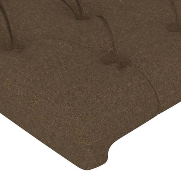 Sänggavel - Med öron - Mörkbrun - Polyester tyg - Justerbar höjd 78/88 cm mörkbrun