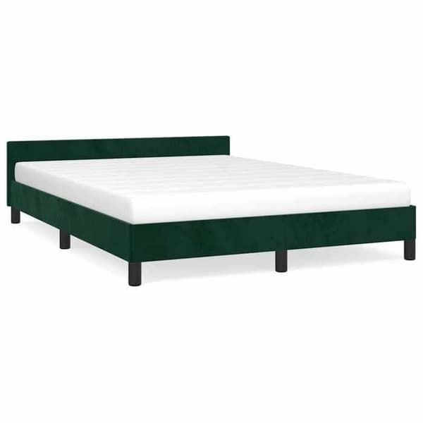 Maison Exclusive - Sängram utan madrass mörkgrön 140x190 cm sammet