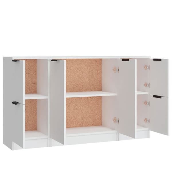 Maison Exclusive - 3 stk. Buffet Hvid Ingeniørtræ