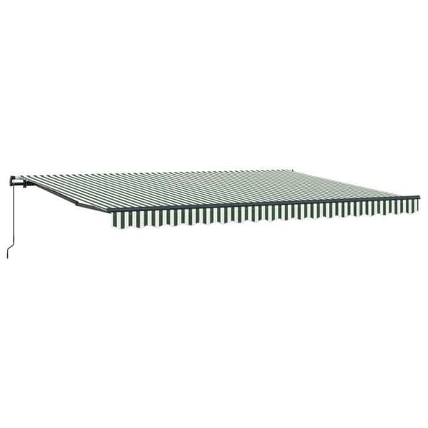 Maison Exclusive - Fällbart tak i grön och vit 450 × 350 cm