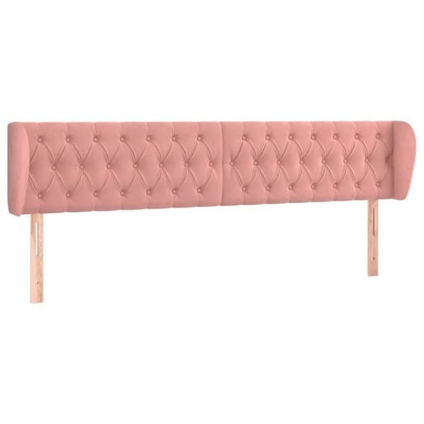 Maison Exclusive - Päätylevy korvilla Vaaleanpunainen 183x23x78/88 cm Sametti Ros