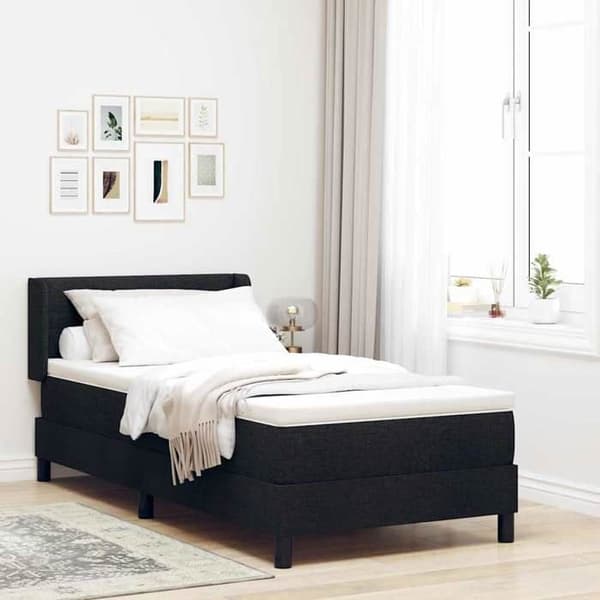 Lys boxmadras - MAISON EXCLUSIVE - 200 x 100 cm - Sort - Justerbar hovedgærde - Polstret polyester Svart