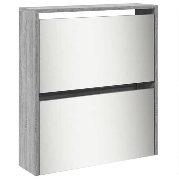 Maison Exclusive - Spejlskab til sko 5 niveauer sonoma grå 63x17x169,5cm