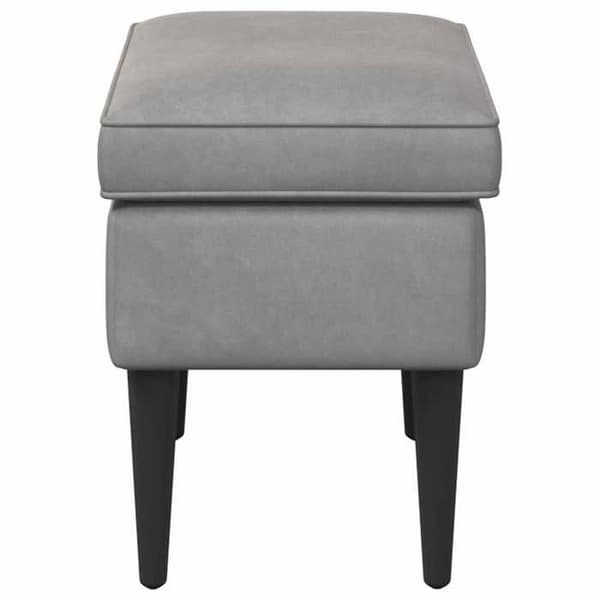 Puff - EXKLUSIV HEM - 55 x 35 x 41 cm - Ljusgrå - Sammet - Koniska träben Ljusgrått