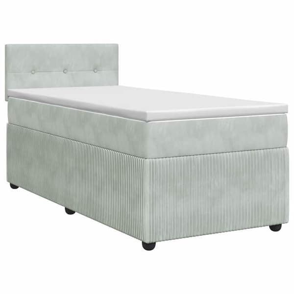 Maison Exclusive - Boxspring-sänky vaaleanharmaalla patjalla 100 x 200 cm Sametti