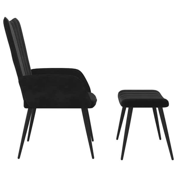 Maison Exclusive - Afslapningsstol med skammel Sort Velour