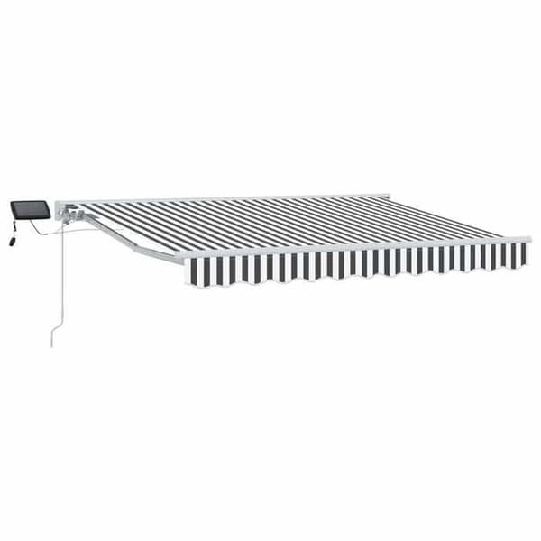 Maison Exclusive - Manuell markis med solenergi LED 2,5 x 2 m Kol och vitt