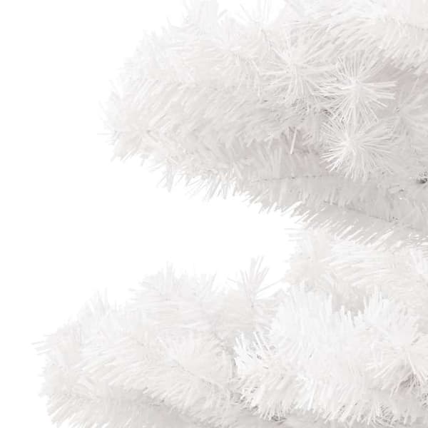 Maison Exclusive - Helixformad förbelyst julgran och vit ställning 150cm PVC Vit (stöd)