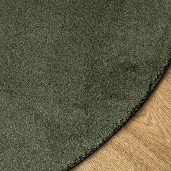 Maison Exclusive - Tæppe HUARTE Grøn Ø 200 cm 100% Polyester Flad Grön skog