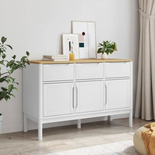 Maison Exclusive - Buffé FLORO vit 114x43x74 cm massiv furu Vit