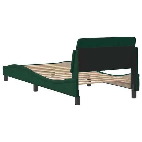 Maison Exclusive - Dover-sänkykehys tummanvihreä 90x190 cm sametti