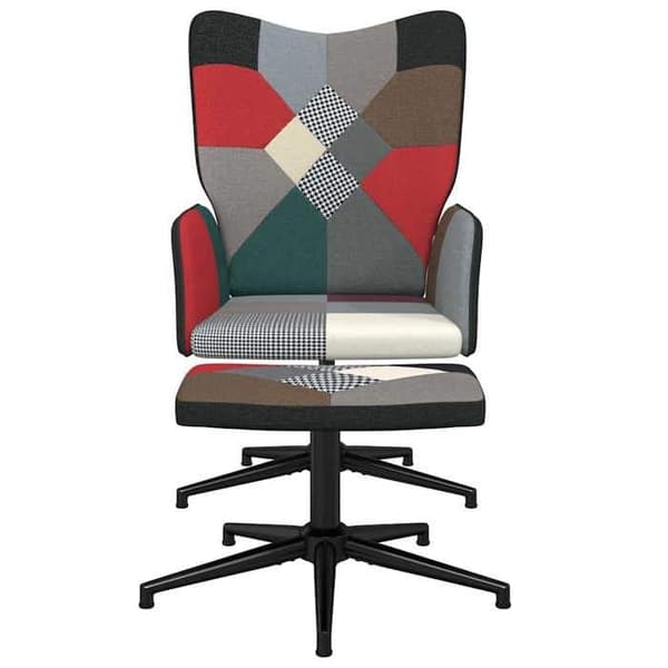 Maison Exclusive - Avkopplingsstol med puff i patchworktyg