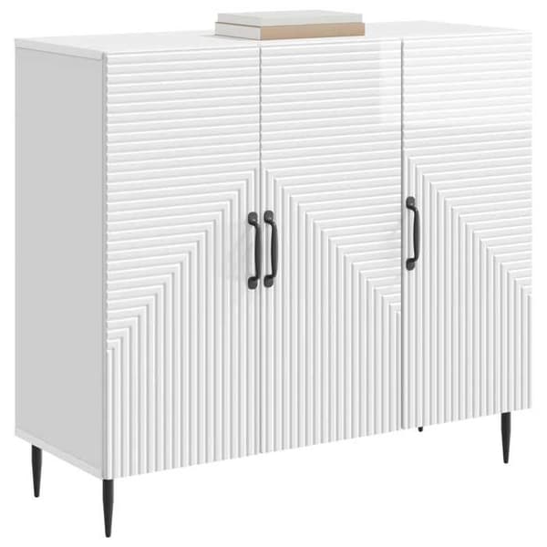 Maison Exclusive - Hvid glans buffet 89 x 34,5 x 80 cm Ingeniørtræ Vit