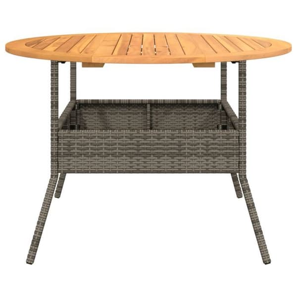 Maison Exclusive - Trädgårdsbord med grå akaciaträ och flätad harts