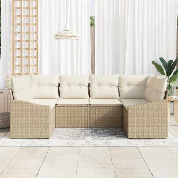 Trädgårdsmöbler - EXKLUSIVT HUS - Modulärt set - UV-beständig polyrotting - Beige - Justerbart bord