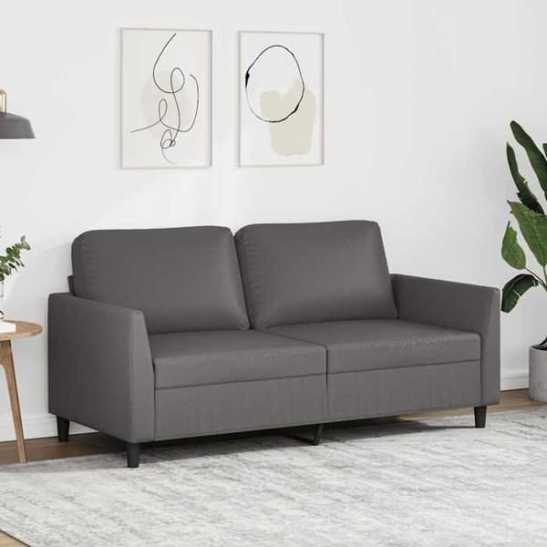 Maison Exclusive - Soffa 2-sits Grå 140 cm Syntetläder