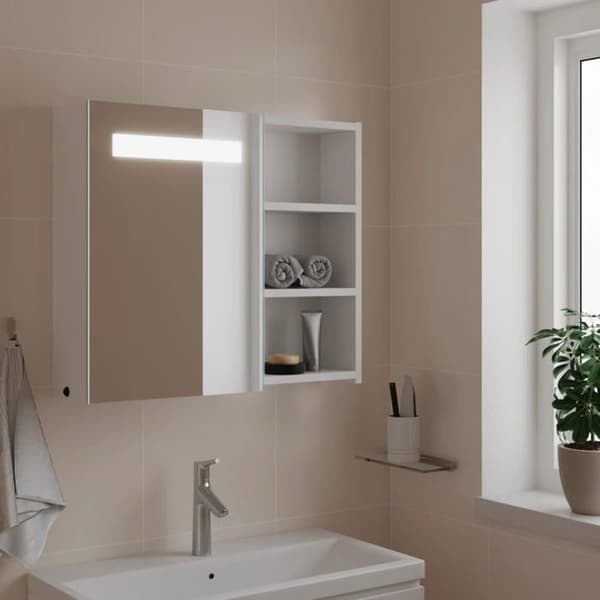 Maison Exclusive - Peilikaappi LED-valolla 60x13x52 cm Vit