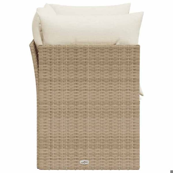 Maison Exclusive - Trädgårdsoffa med kuddar 2 platser beige flätad resin