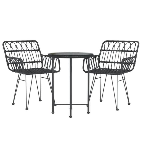 Maison Exclusive - Trädgårdsset 3 delar Svart Flätad Resin