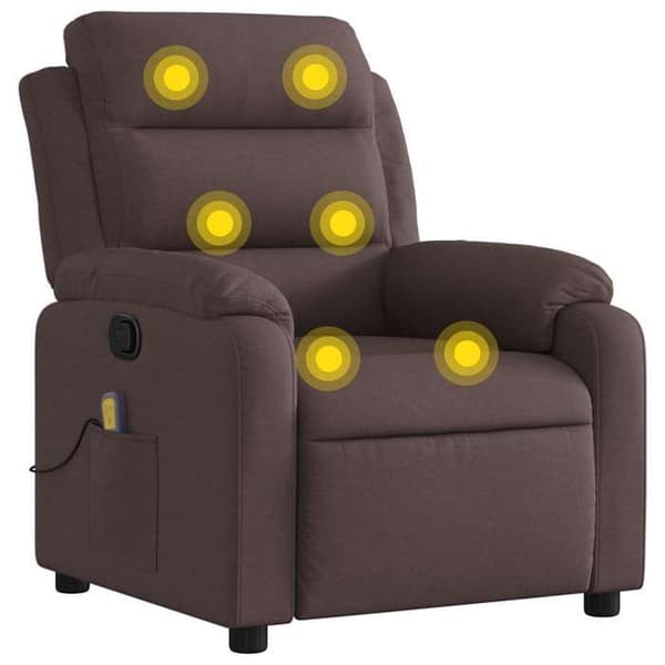 Maison Exclusive - Recliner massagestol Mörkbrun Tyg