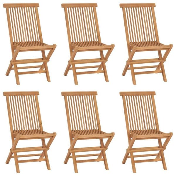 Maison Exclusive - 6 dele sammenklappelige stole i massiv teak