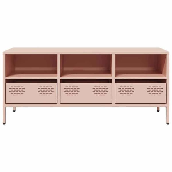 Maison Exclusive - TV-møbel rosa 101,5x39x43,5 cm koldvalset stål