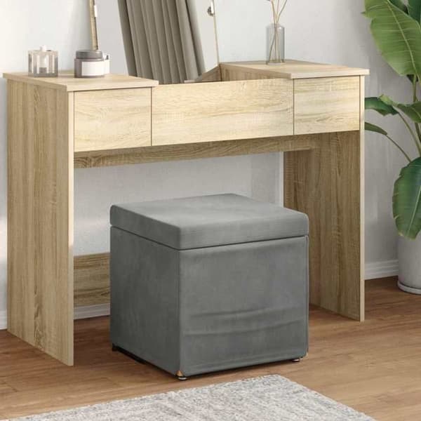 Maison Exclusive - Mørkegrå Taburet 41 x 41 x 40 cm Velour og Komposittræ