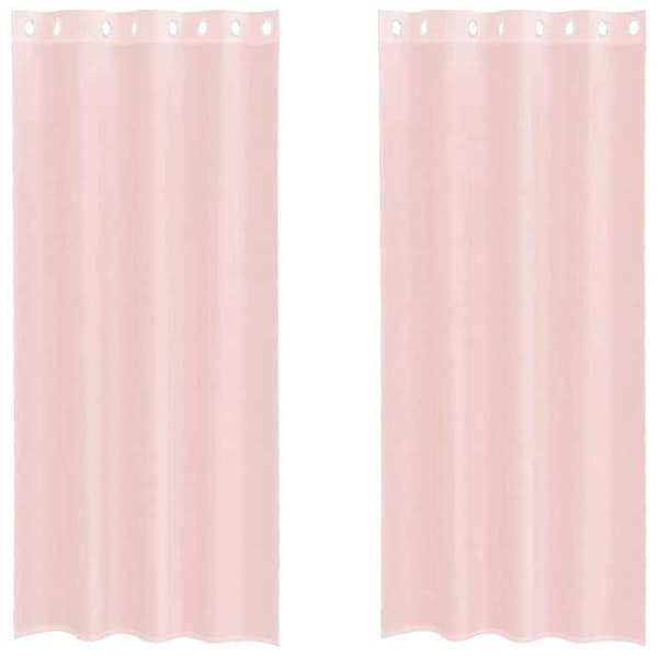 Verho - MAISON EXCLUSIVE - 140 x 225 cm (2 kpl) - Vaaleanpunainen - Renkaat - 100% polyesteri ljusrosa