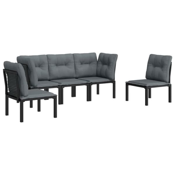 Maison Exclusive - 5 dele have møbler sæt i sort og grå flettet resin