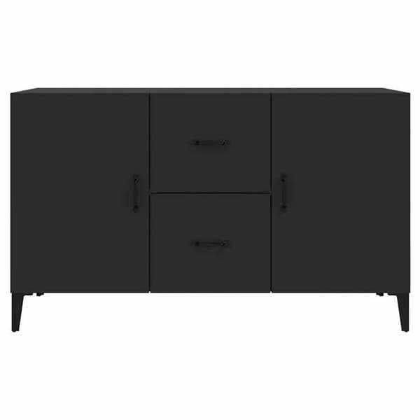 Buffet - EKSKLUSIVT HUS - 100x36x60 cm - Sort - Ingeniørtræ - 2 døre 2 skuffer Svart