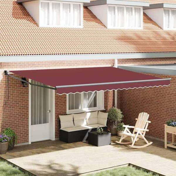 Maison Exclusive - Automatisk infällbar markis bordeaux 450x300 cm