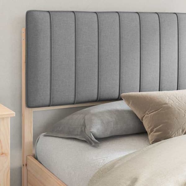 Maison Exclusive - Sänkykehys pehmustetulla päädyllä, vaaleanharmaa Ljusgrått