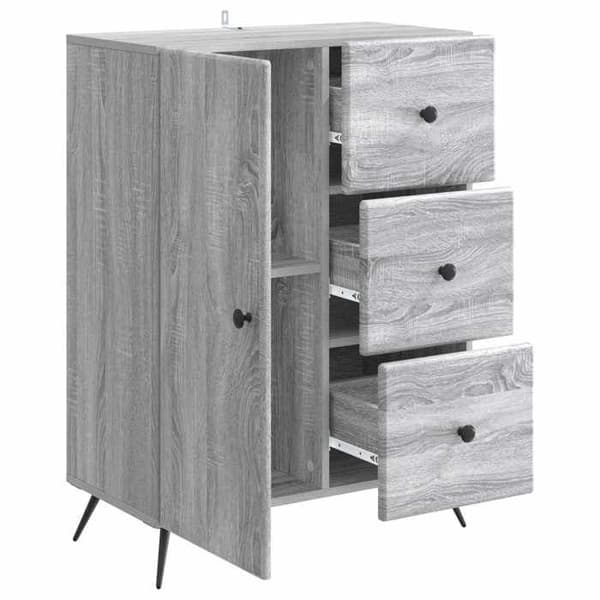 Maison Exclusive - Buffé Sonoma grå 66 x 34,5 x 90 cm Ingenjörsträ Grå