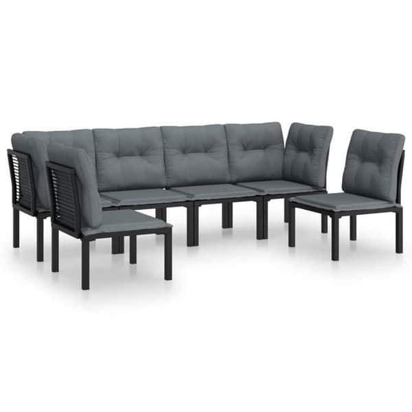 Maison Exclusive - 6 dele have møbler sæt i sort og grå flettet resin