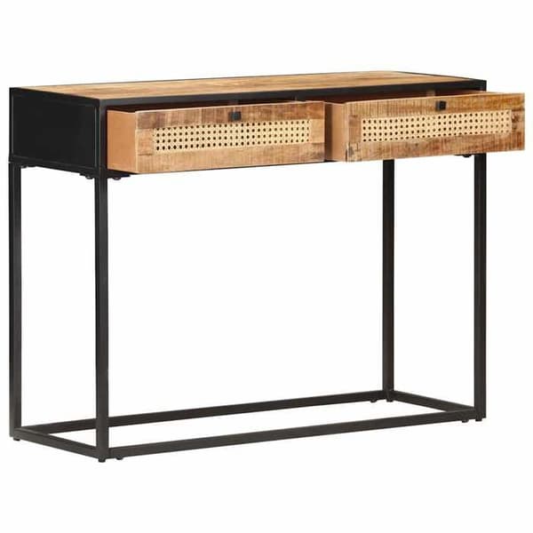 Maison Exclusive - Konsolbord 100x35x75 cm Mango træ og naturlig rør