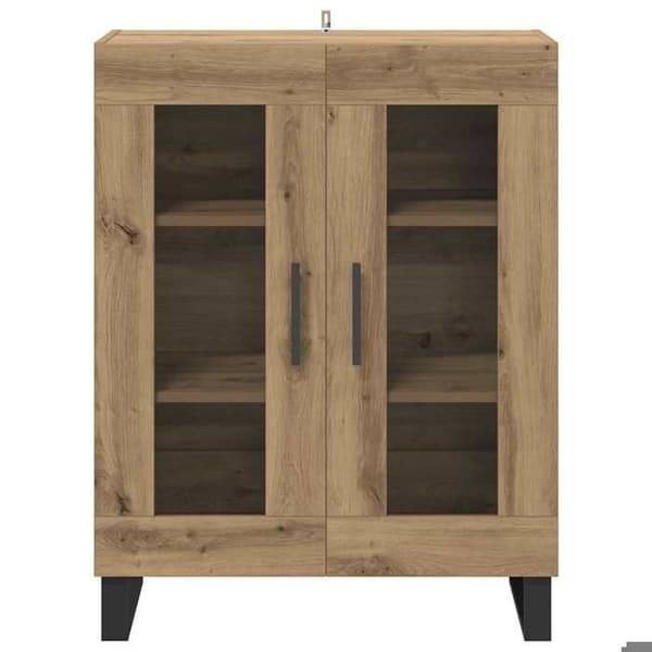 Maison Exclusive - Buffet i håndlavet egetræ 69,5 x 34 x 90 cm Ingeniørtræ Ek