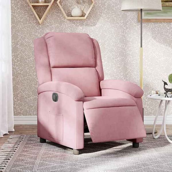 Maison Exclusive - Elektrisk lænestol i rosa velour
