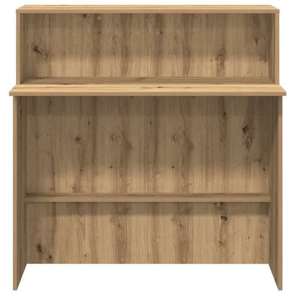 Maison Exclusive - Reception desk i håndlavet egetræ 100x50x103,5cm ingeniørtræ Hantverks-ek