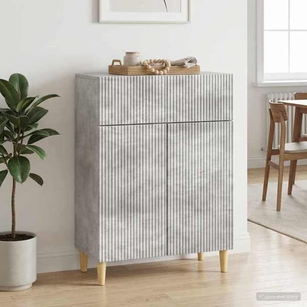 Maison Exclusive - Buffet Grå beton 66 x 34,5 x 90 cm Ingeniørtræ
